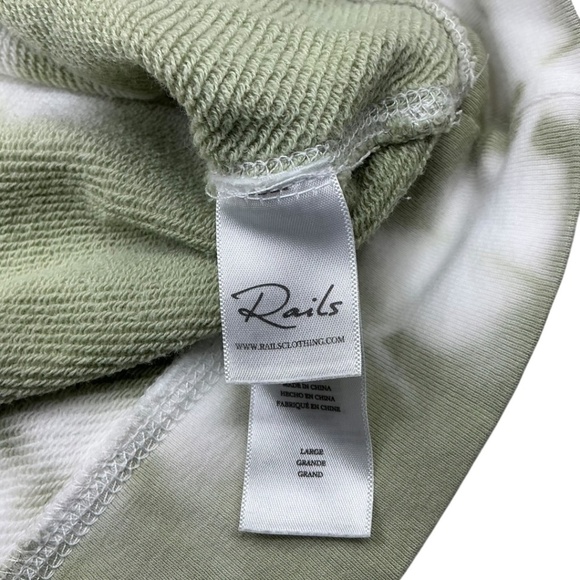 Rails Tie Dye Sweatshirt Theo Sage Green Ivory Cotton Size Large - Picture 4 of 11